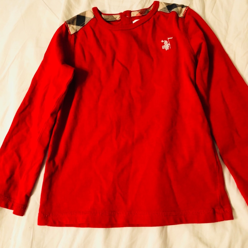 Burberry Toddler Longsleeve Red Shirt